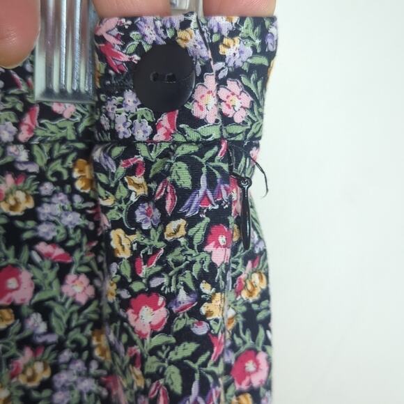 Vintage Ditsy Floral Trousers Highwaisted Straight Wide-leg Womens Medium - Picture 4 of 10